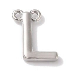 Letter L Стойки обшивки латунные подвески, долговечный, без свинца и без кадмия, письмо амулеты, платина, Письмо L, 11x8x2 мм, отверстие : 1 мм