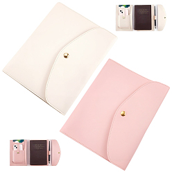 Mixed Color 2Pcs 2 Colors Imitation Leather & Zinc Alloy File Folders, Rectangle, Mixed Color, 222x177x14mm, 1pc/color