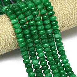 Темно-Зеленый Натуральный Malaysia нефритовые бусы пряди, окрашенная и подогревом, рондель, темно-зеленый, 10~10.5x5.5~6 мм, отверстие : 1~1.2 мм, около 67~69 шт / нитка, 15.28''~15.47'' (38.8~39.3 см)