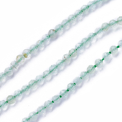 Prehnit Natur Prehnit Perlen Stränge, facettiert, Runde, 3~3.5 mm, Bohrung: 0.5 mm, ca. 115~130 Stk. / Strang, 14.5~16.1 Zoll (37~41 cm)