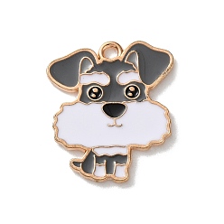 Разноцветный Подвески из эмали и сплава, собака, золотой свет, красочный, 25x21.5x1.2 мм, отверстие : 2 мм