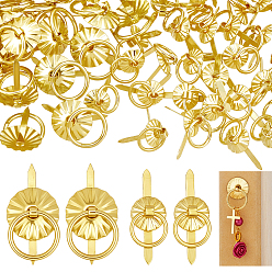 Золотой 120 шт 2 стили железный круглый шкаф ручка ручка-скоба, золотые, 32~33x12~18.5x9 мм