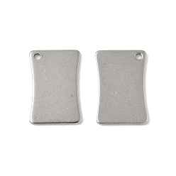 Нержавеющая Сталь Цвет 304 подвески из нержавеющей стали, прямоугольный шарм, анти-тускнение, цвет нержавеющей стали, 18x12x1 мм, отверстие : 1.5 мм