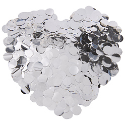 Серебро 100g pe пайетки/конфетти с пайетками, плоско-круглые, серебряные, 9.5x0.01 мм