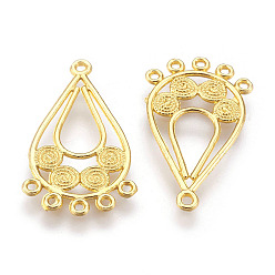 Golden Alloy Chandelier Components Links, Drop, Golden, 34x20x1.5mm, Hole: 1.2mm and 1.6mm
