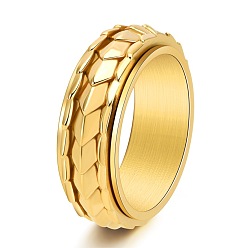 Золотой 304 из нержавеющей стали кольца палец для мужчин, чешуя дракона, золотые, размер США 10 (19.8 мм)