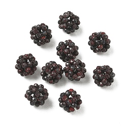 Brecciated Jasper Natural Brecciated Jasper Woven Beads, Cluster Beads, Faceted, Round, 8~9mm, Hole: 1.6mm