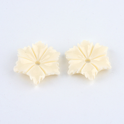 Synthetic Coral Synthetic Coral Beads, Leaf, 16x16x3.5mm, Hole: 1.5mm