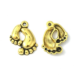Античное Золото Сплавочные подвески тибетского стиля, без кадмия, без никеля и без свинца, нога, античное золото , 20x17x3 мм, отверстие : 1.5 мм