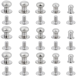 Платина 75шт. круглые ручки из сплава для изготовления небольших шкатулок для украшений, с винтом 75 шт., платина, 6~11x7~11 мм