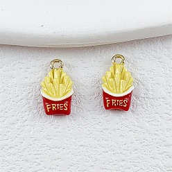 Красный Эмалевые подвески из сплава фри, золотые, красные, 14.5x8x4 мм, отверстие : 1.6 мм