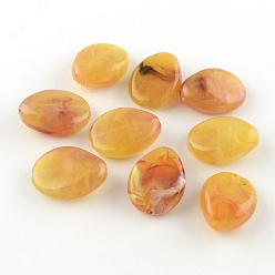 (932FM) Темно-синий аква-матовый с подкладкой Акриловые бусины с имитацией драгоценных камней в форме слезы, темно-золотистые, 25x19x9 мм, Отверстие : 2 мм , около 180 шт / 500 г