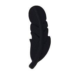 Schwarz Feder-Brennperlen aus lebensmittelechtem Silikon, Schwarz, 58x15 mm