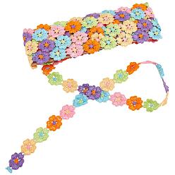 Colorful Flower Polyester Trim Ribbon,  for Sewing or DIY Craft Decoration, Colorful, 1"(25mm)