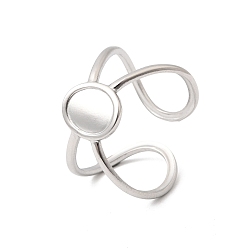 Нержавеющая Сталь Цвет 304 из нержавеющей стали компоненты кольца, настройка кольца колодки, овальные, цвет нержавеющей стали, размер США 7 1/4 (17.5 мм), Размер лотка: 8x6 мм