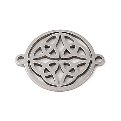 Нержавеющая Сталь Цвет Не тускнеет 201 подвески-соединители из нержавеющей стали, полые плоские круглые звенья, цвет нержавеющей стали, 18.5x14.5x1 мм, отверстие : 1 мм