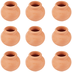 Marrón arenoso Mini jarrón de porcelana adornos en miniatura, accesorios de casa de muñecas micro paisaje hogar, simulando decoraciones de utilería, arena marrón, 39.5x35.5 mm, diámetro interior: 19 mm