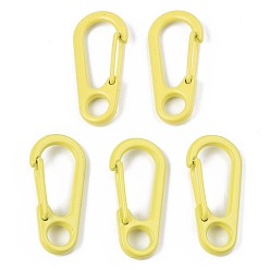 Желтый Окрашенные распылением пружинные кольца из сплава, защелкивающееся кольцо, без кадмия, без никеля и без свинца, желтые, 31.5x14.5x7 мм, отверстие : 5.5 мм