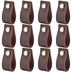 Коричневый Прямоугольные кожаные ручки ящиков, с железным винтом, кофе, 20x100x2 мм