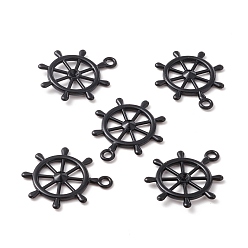 Electrophoresis Black Alloy Pendents, Helm, Electrophoresis Black, 28x24x2.5mm, Hole: 2mm