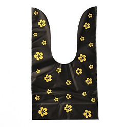 Flower Plastic Candy Bags, Rabbit Ear Bags, Gift Bags, Two-Side Printed, Floral Pattern, 22x13.8x0.05cm, about 45~50pcs/bag