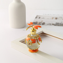 Оранжево-Красный Стеклянные флаконы для духов, спа ароматерапия эфирное масло пустая бутылка, оранжево-красный, 7.8x4.6 см, емкость: 25 мл (0.85 жидких унций)