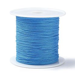Темно-Голубой Нейлоновый шнур с китайским узлом, нейлоновый шнур для изготовления украшений, глубокое синее небо, 0.4 мм, около 28~30 м / рулон