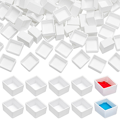 Белый 100пластиковые пустые емкости для акварели, для краски палитры, белые, 18.6x16x9.7 мм, внутренний диаметр: 16x13 мм, мощность: 2мл