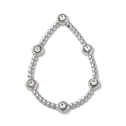 Teardrop Цвет нержавеющей стали 304 подвески из нержавеющей стали со стразами, слезинки, 27.5x19.5x2 мм