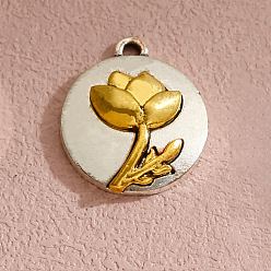 October Calendula Подвески из сплава , подвески на тему декабрьских цветов, октябрьская календула, 21x18 мм