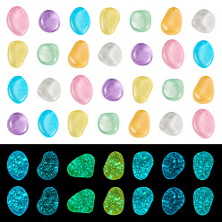 (52) Непрозрачная лаванда 100 шт. светящиеся прозрачные кабошоны из смолы, самородки, разноцветные, 21~22.5x15~17.5x5.5~11.5 мм