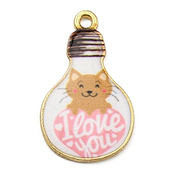 Цвет Древесины Подвески из сплава, без свинца, без кадмии и без никеля, лампочка в форме кошки, деревесиные, 28x17x1.5 мм, отверстие : 1.8 мм