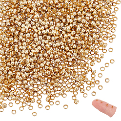 Настоящее золото 18K 1000 шт. латунные обжимные бусины, рондель, реальный 18 k позолоченный, 2.5x2.5x2 мм, отверстие : 1.6 мм