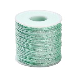 Аквамарин 100м плетеный полиэфирный шнур, с пластиком для животных, для изготовления ювелирных изделий, круглые, аквамарин, 1 мм, около 109.36 ярдов (100 м) / рулон