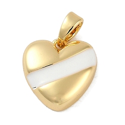 Сердце Латунь эмаль подвески, без кадмия, без никеля и без свинца, реальный 18 k позолоченный, сердце, 12x12x3.5 мм, отверстие : 4x2 мм
