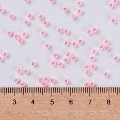 (RR643) Dyed Pink Silverlined Alabaster MIYUKI Round Rocailles Beads, Japanese Seed Beads, 8/0, (RR643) Dyed Pink Silverlined Alabaster, 8/0, 3mm, Hole: 1mm, about 2111~2277pcs/50g