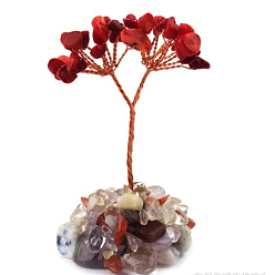 Красный Агат Елочные украшения из натуральной стружки сердолика, Медная проволока, энергетический камень по фен-шуй, подарок для украшения домашнего рабочего стола, 70 мм