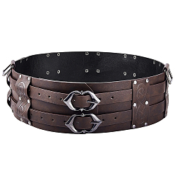 Кокосово-Коричневый Винтажные ремни из искусственной кожи и сплава с цепочкой для мужчин, кокосового коричневый, 1510x100x14 мм