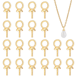 Golden 80Pcs Brass Screw Eye Peg Bails, Golden, 10x5x4mm, Hole: 3.2mm, Pin: 0.8mm