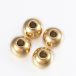 Золотой Ионное покрытие (ip) 304 шарики из нержавеющей стали, круглые, золотые, 8x6.5 мм, отверстие : 3 мм