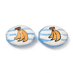 Банан Фарфоровые бусины ручной работы, овальные, пастельный фарфор, банан, 23~24x17~18x7~8 мм, отверстие : 1.8 мм