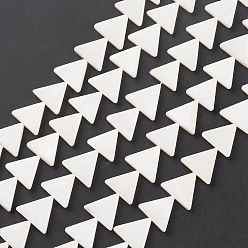 Морская Ракушка Естественных пресноводных оболочки бисер нитей, треугольные, цвет морской раковины, 9~10.5x10~12x2~2.5 мм, отверстие : 0.7 мм, около 40 шт / нитка, 14.96~15.12'' (38~38.4 см)