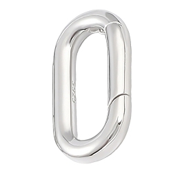 Серебро 1Покрытие из родия, предотвращающее потускнение 925Кольца для пружинных ворот из стерлингового серебра, овальные, платина, 17.5x9x2 мм, внутренний диаметр: 12.5x4.5 мм