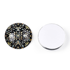 Разноцветный Кабошоны из стекла, полукруглый с калейдоскопом, красочный, 25x7.5 мм