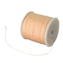 Bisque Braided Nylon Thread, Chinese Knotting Cord Beading Cord for Beading Jewelry Making, Bisque, 0.8mm, about 100yards/roll
