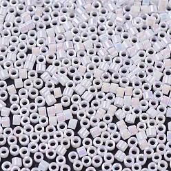 (DB0202) White Pearl AB MIYUKI Delica Beads, Cylinder, Japanese Seed Beads, 11/0, (DB0202) White Pearl AB, 1.3x1.6mm, Hole: 0.8mm, about 20000pcs/bag, 100g/bag