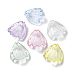 Mixed Color Transparent Acrylic Pendnat, Petaline, Mixed Color, 16x15x4mm, Hole: 1.8mm, about 1024pcs/500g