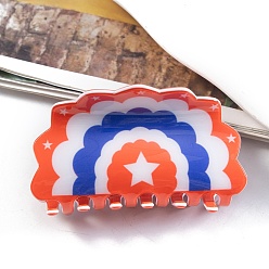 Синий Пластиковые заколки для волос из ПВХ в честь Дня независимости, для женщин девушек, полукруглый со звездой, синие, 46x81x47 мм