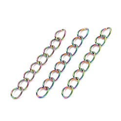 Rainbow Color Ионное покрытие (ip) 304 удлинитель бордюрных цепей из нержавеющей стали, Радуга цветов, 25 мм, ссылка: 4x3x0.5 mm