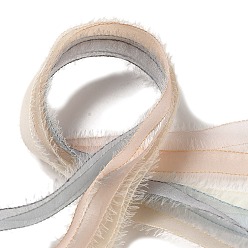 Couleur Mélangete Ensembles de rubans à bords bruts en polyester et nylon, pour la fabrication de nœuds papillon, emballage cadeau, couleur mixte, 3/8 pouces (9~11 mm), environ 5.00 yards (4.57m)/sac